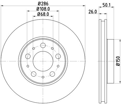 HELLA PAGID stabdžių diskas 8DD 355 107-051